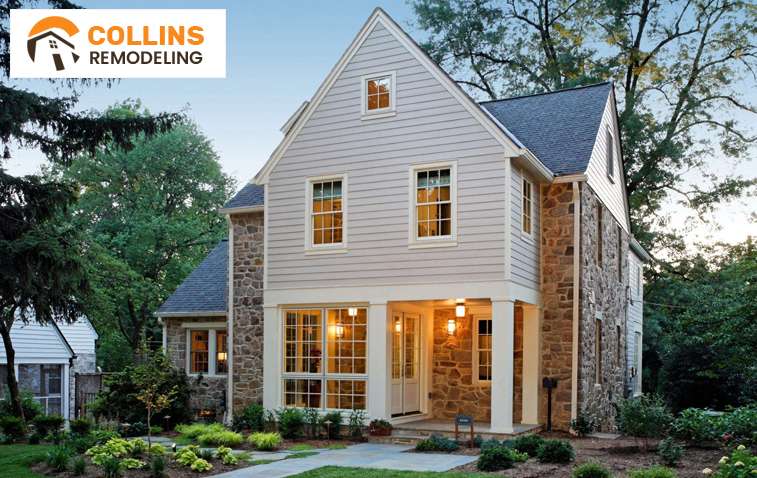 Exterior view of a home with a second-story bump-out addition